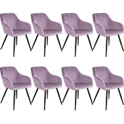 8er Set Stuhl Marilyn, rosa/schwarz