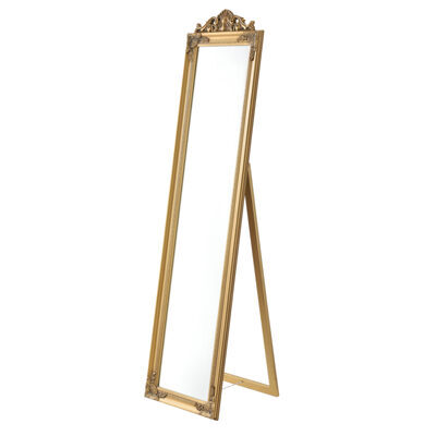 Standspiegel Arezzo 160x40cm Rechteckig Kippbar Barock Gold
