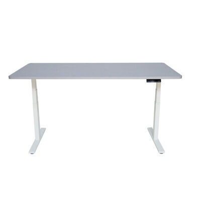 Schreibtisch Stehpult elektrisch grau/weiss 180 x 90 cm
