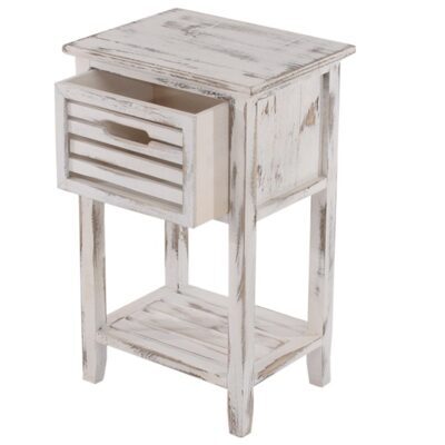 Kommode 57x35x27cm Shabby-Look Vintage ~ weiss