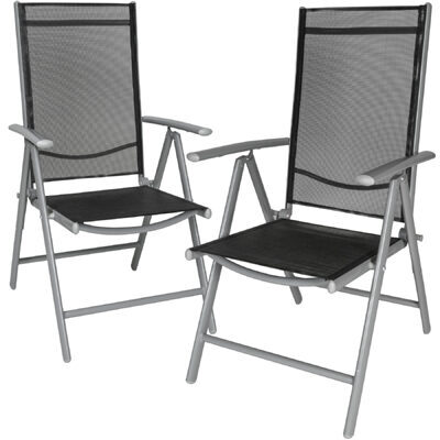 2 Aluminium Gartenstühle schwarz/silber