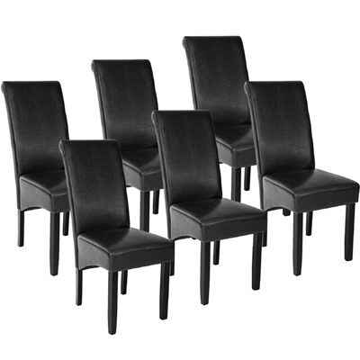 6 Esszimmerstühle, ergonomisch, schwarz