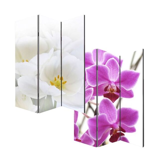 Foto-Paravent Paravent Raumteiler Spanische Wand M68 6 Panels 180x240cm Orchidee